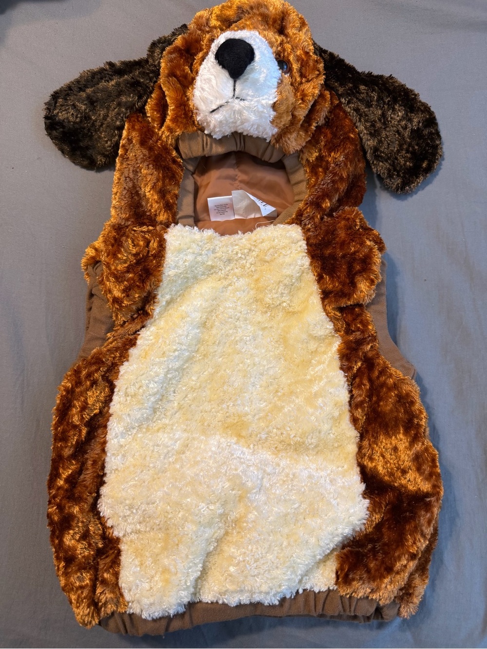 Plush Puppy Costume Vest - Brown & Cream